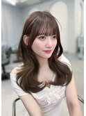 【RINA】巻かずに可愛い顔周り×ブリーチ無しブラウンカラー