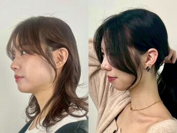 ニュウ(niw)の写真/韓国風の顔周りカットならお任せ！上品さと小顔に見える効果を兼ね備えた結んでもかわいいスタイルに！