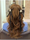 ヘアアレンジ × ハーフツイン