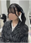サイドポニーテール 推し活 ヘアメ アイドルヘア