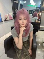 ラピス 名古屋 栄店(Lapis) ピンクラベンダー/ハッシュカット/レイヤーカット/ブリーチ
