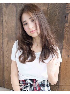 エル(LE) 《LE》ひし形シルエットグレージュエアリーセミロング