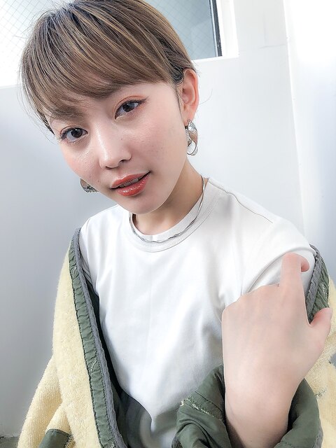 小顔前髪×ココアブラウン×大人かわいい×フリンジウェーブ 