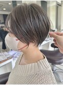 ショートカット×ひし形ショートボブ×前髪あり30代40代 50代