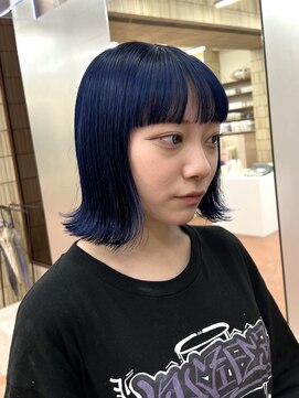 パークレーン アイス イヴェン(park lane ICI yeven) ボブハイトーンデザインカラーディープブルー YUKI