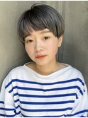 ＃アシメバング＃グレイアッシュ＃ショート