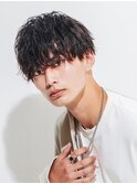 ニュアンスパーマ/韓国マッシュ/ダークアッシュ/ベリーショート