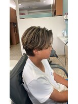 ヘアーサロンクレオ(CREO)&nbsp;センターパート×ハイライト