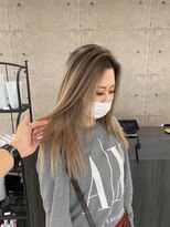 ウル 岡山駅店(ULu.)&nbsp;ハイライトハイトーンダブルカラー20代30代40代前髪長めULu