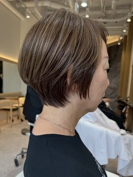 ソワネ 表参道(soigne) 表参道大人ショートボブ顔周りレイヤーカットレイヤーボブ40代◯
