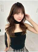 レイヤーロング くびれ巻き アッシュブラウン