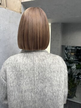 ノス 表参道(NOOS) 切りっぱなしボブエアリーロング美髪ピンクブラウン