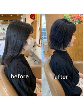 ジュエヘアー(jouet hair) 切りっぱなし外ハネボブスタイル