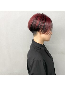 タグ(#tag) #刈り上げショート×セクションカラーピンクバイオレット