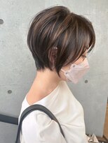 アソビ 表参道(ASOBI)&nbsp;立体感ショートボブ　ハイライト　白髪ぼかし