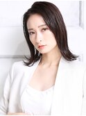 大人可愛い小顔美髪ツヤ髪こなれヘアセンター分けボブA1