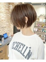 前髪あり耳掛け丸みくびれショートボブ20代30代40代50代(蘭)
