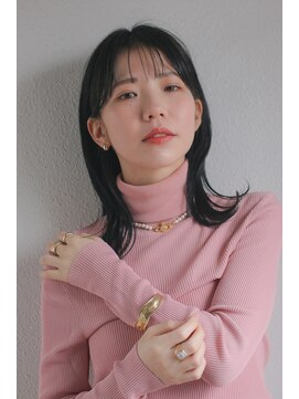 スリー スタンド(THREE STAND) おくレイヤーシースルーバング切りっぱなしアッシュブラウン