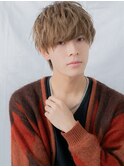 10代20代ハイトーンカラー前髪パーマメンズショートa与野