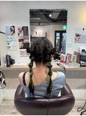 お呼ばれアレンジ LIVEアレンジ リボンアレンジ ツインアレンジ