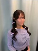 下目のハーフツイン