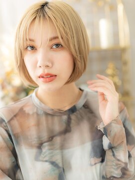 カバーヘア ブリス 志木南口駅前店(COVER HAIR bliss) 小顔丸みボブレイヤーショート全頭ブリーチh4志木20代30代40代