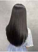 黒髪クラゲヘアーオリーブグレー小顔ココアベージュ