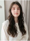 シースルーバング/ウェーブロング/ハイライト/外国人風/30代e