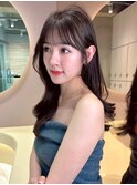 レイヤーカット　ラベンダーグレージュ　顔周りカット