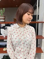 マイル 渋谷(mile)&nbsp;レイヤーボブ/オレンジブラウン/ブリーチなし/顔周り/渋谷駅