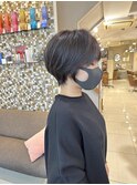 束感の出やすいコンパクトショート マッシュアッシュブラウン