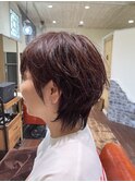 フェザーバンクショート ウェーブ カシスピンク