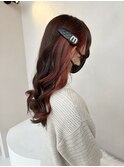 ピンクベージュとインナーカラーピンク◎