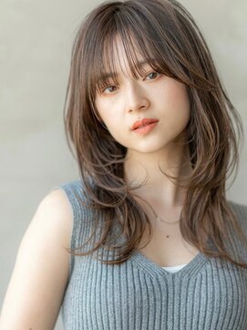 オースティン 調布アミックス(AUSTIN) 大人かわいい前髪セシルカットココアブラウンフリンジウェーブ