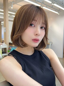 サンド ミュウ 横浜店(sand mieu) 黒髪ボブルフネビージュ小顔ワンレン