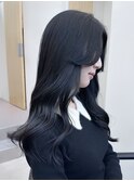 【泓田】大人かわいい黒髪ブルーブラック韓国ヘアレイヤーカット