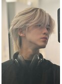 韓国へアカルマパーマワックスなしセンターパート黒髪ウルフ