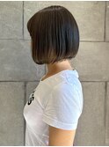 オリーブグレージュ 透明感カラー 髪質改善ストレート ボブ 20代