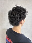ツイストピンパーマ　スパイキーベリーショート　メンズ短髪