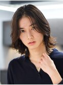 メンズミディアム　メンズボブ　毛流れスパイラル