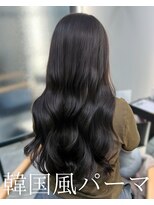 アミー 池袋(Ammy)&nbsp;コテ巻き風パーマ /韓国風パーマ/暗髪カラー/レイヤーカット
