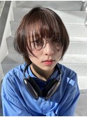 くびレイヤーボブルフネビージュ小顔ワンレンこなれミディ