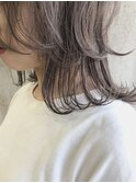 ウルフカット×ピンクグレージュ
