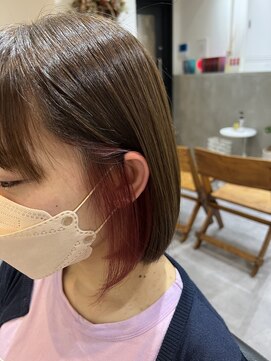 フルール(Fleur) 恵比寿 大人韓国風 インナーカラー 前髪カット