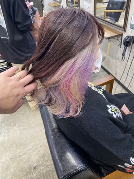 ヘアサロン ドットプラス 町田店(dot. plus) インナーカラー×ピンク×紫