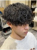 波巻パーマツーブロック刈り上げスタイル/タツヨシ
