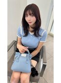 カシスパープル_前髪マチルダボブピンクベージュ