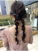 【あきら】ヘアセット結婚式二次会成人式リボンアレンジ
