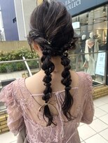 【あきら】ヘアセット結婚式二次会成人式リボンアレンジ