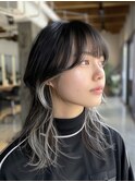 外ハネブルーブラックワイドバング